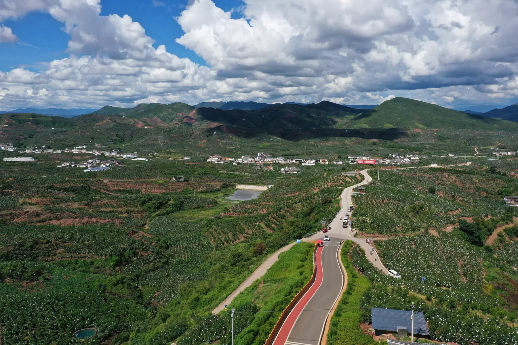 Pomegranate growing landscape in Huili, Sichuan